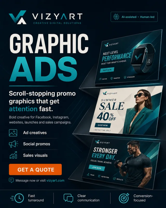 VizyArt Graphic Ads promotional design concept