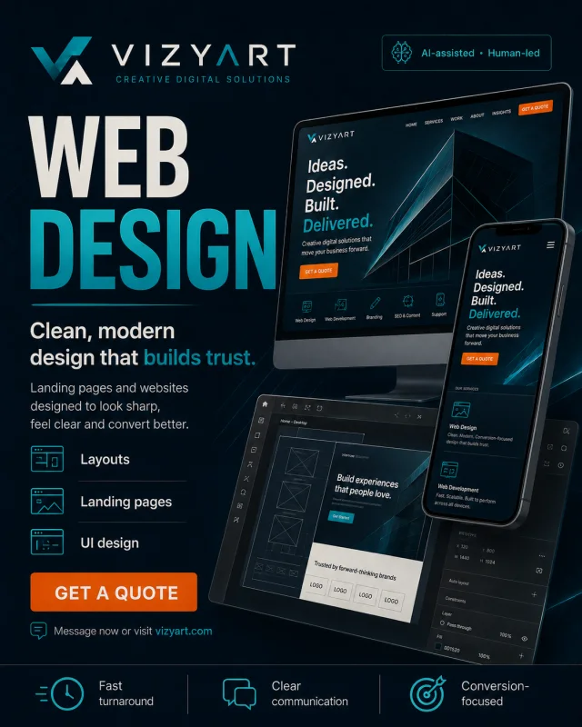 VizyArt Web Design promotional design concept