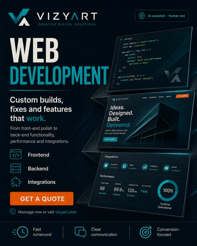 VizyArt Web Development promotional design concept