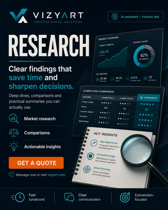 VizyArt Research promotional design concept